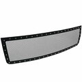 Overtime Rivet Style Upper Front Hood Grille Insert for 2007-2013 GMC Sierra - Black OV3756087